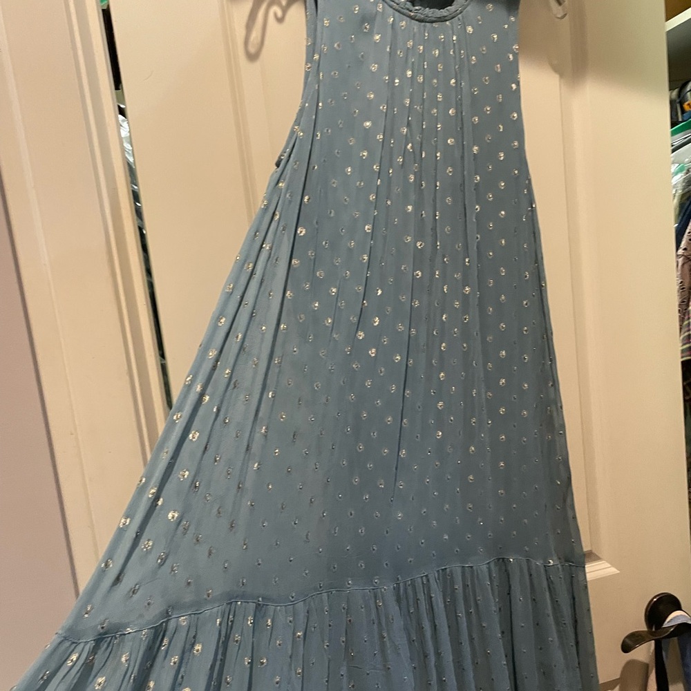 Blue Sparkle Sleeveless Dress